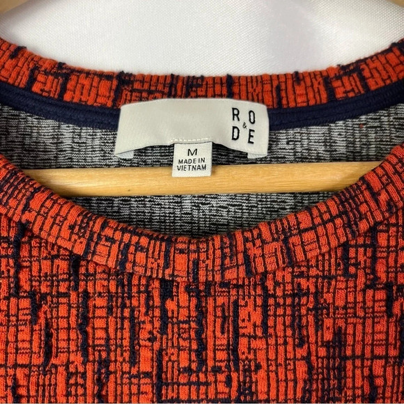 Anthropologie Ro & De Red & Blue Perette Peplum Long Sleeve M - Picture 5 of 5